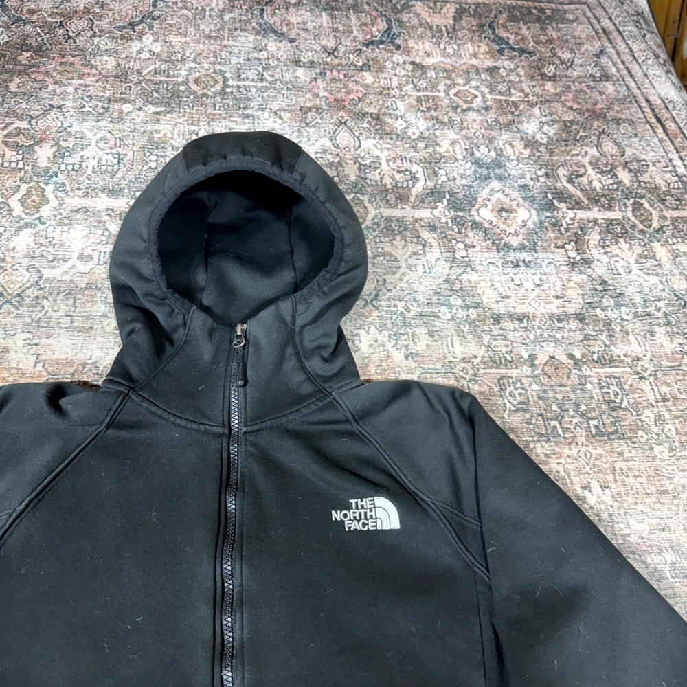 The North Face Pioneer Peak Hoodie Men S Black Fleece Lined Zip-Up Raglan Sleeve - Picture 2 of 8